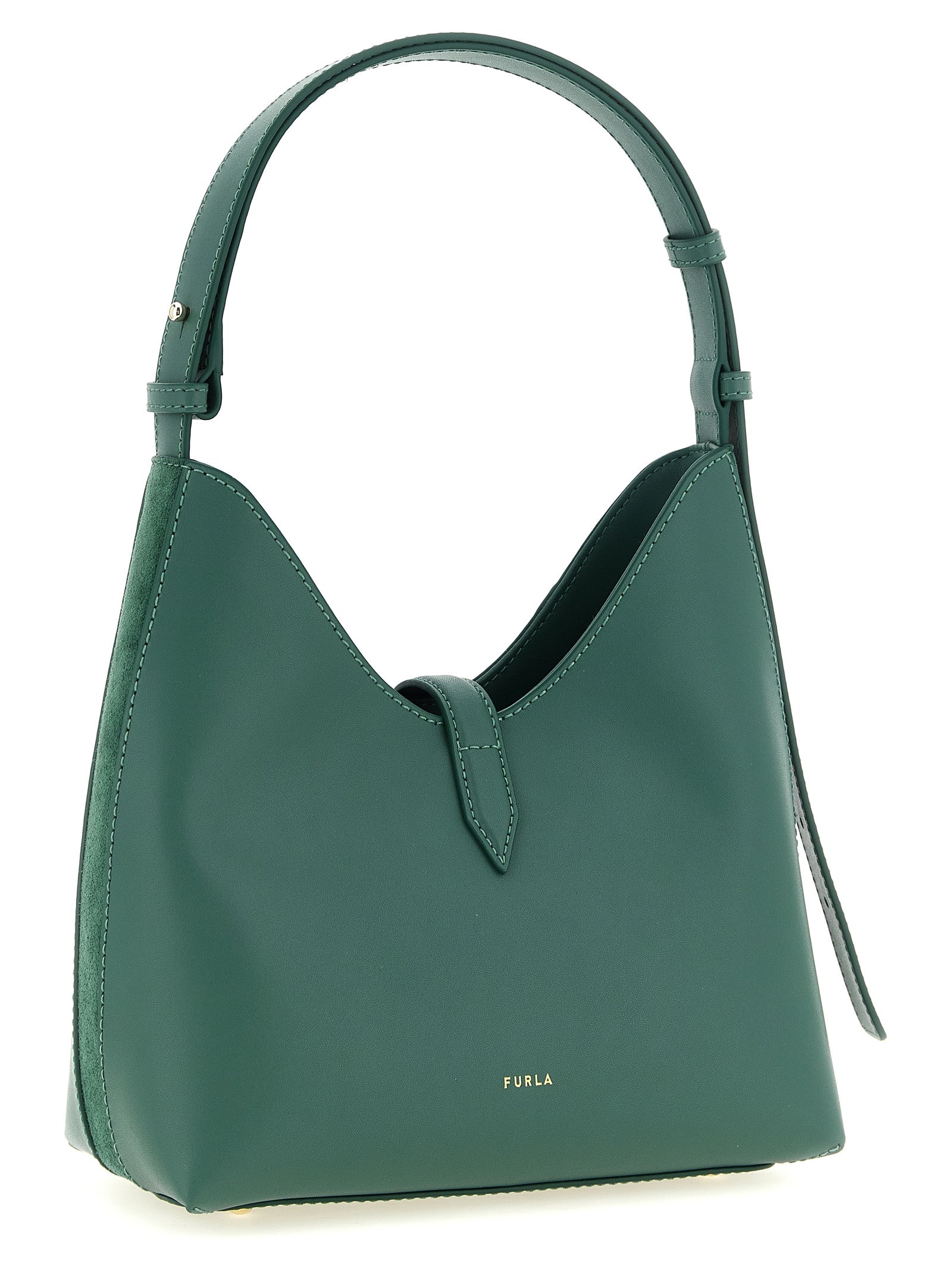 Furla Zweifarbige Schultertasche aus Kalbsleder