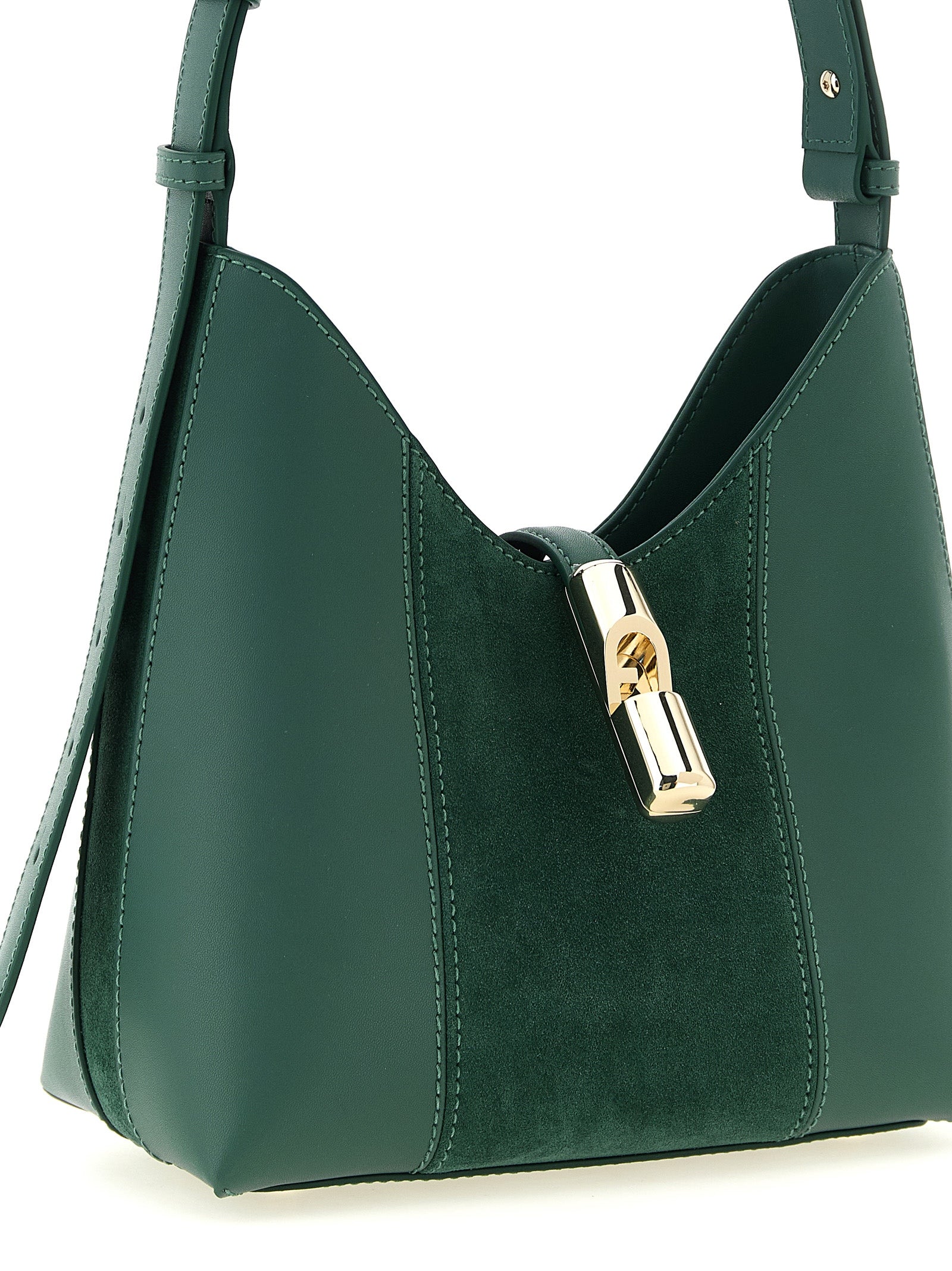 Furla Zweifarbige Schultertasche aus Kalbsleder