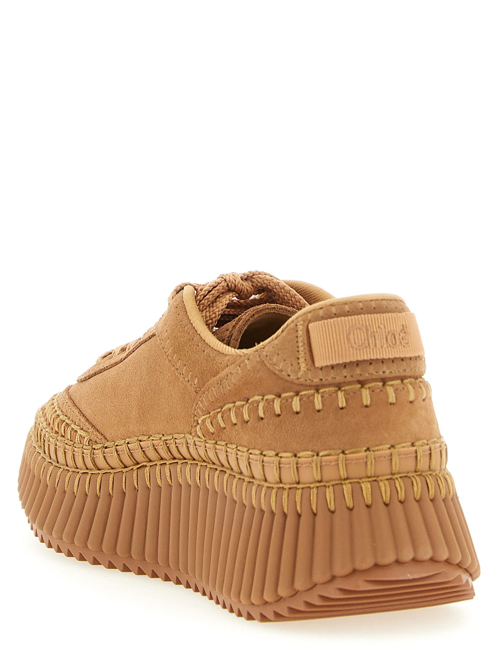 Chloé Beige Polyester Plateau-Sneaker