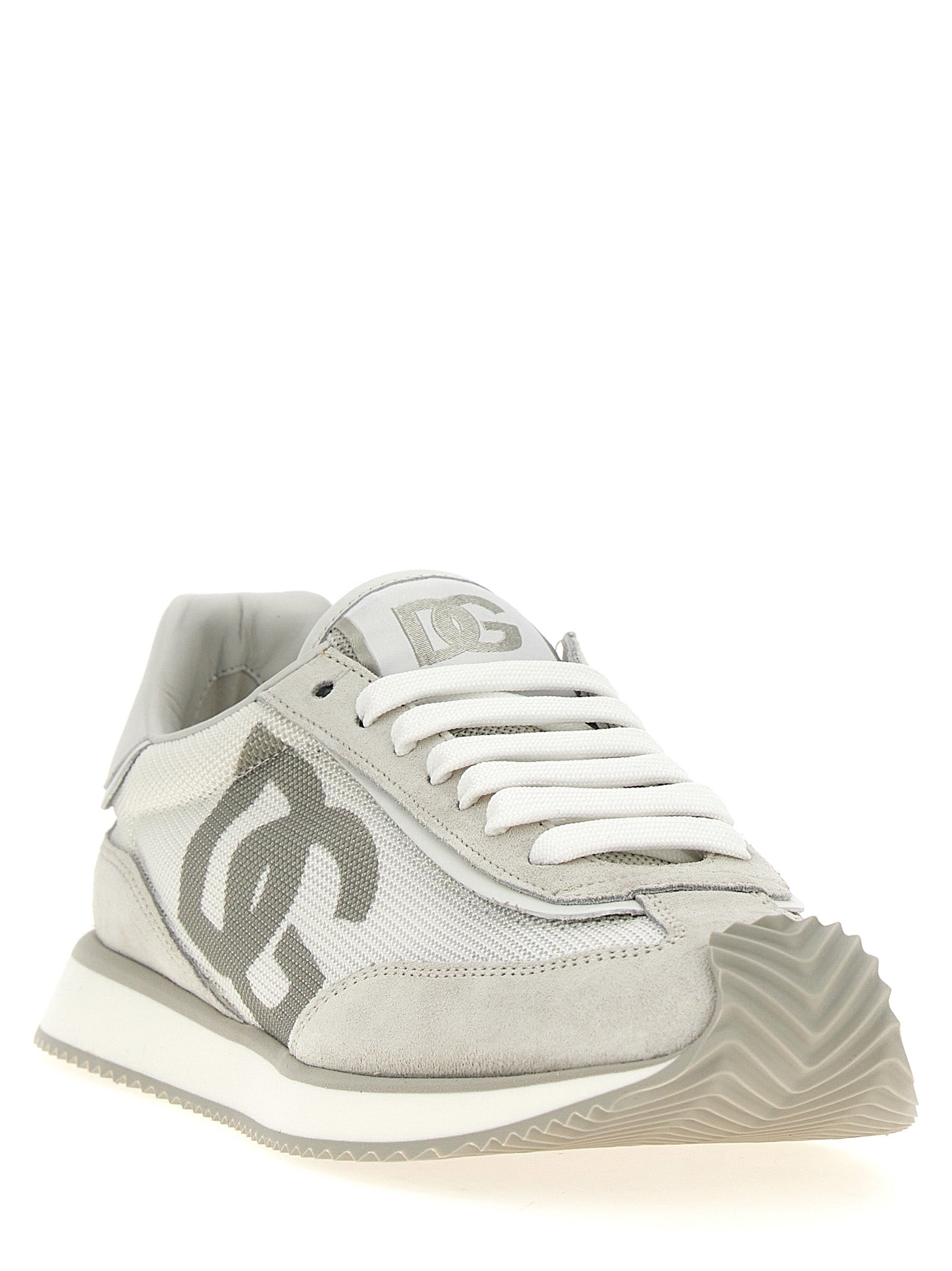 Dolce&Gabbana-Graue Kalbsleder Low-Top-Sneaker