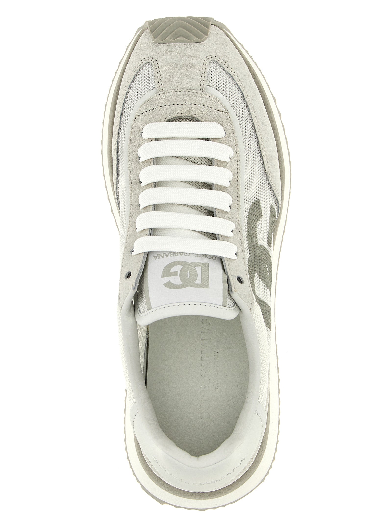 Dolce&Gabbana-Graue Kalbsleder Low-Top-Sneaker
