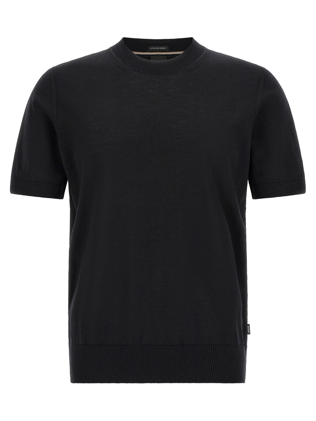 Hugo Boss Schwarzes T-Shirt aus reiner Schurwolle