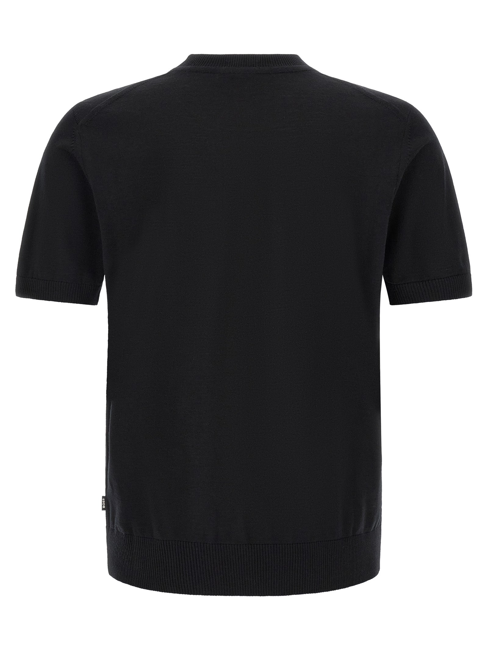 Hugo Boss Schwarzes T-Shirt aus reiner Schurwolle