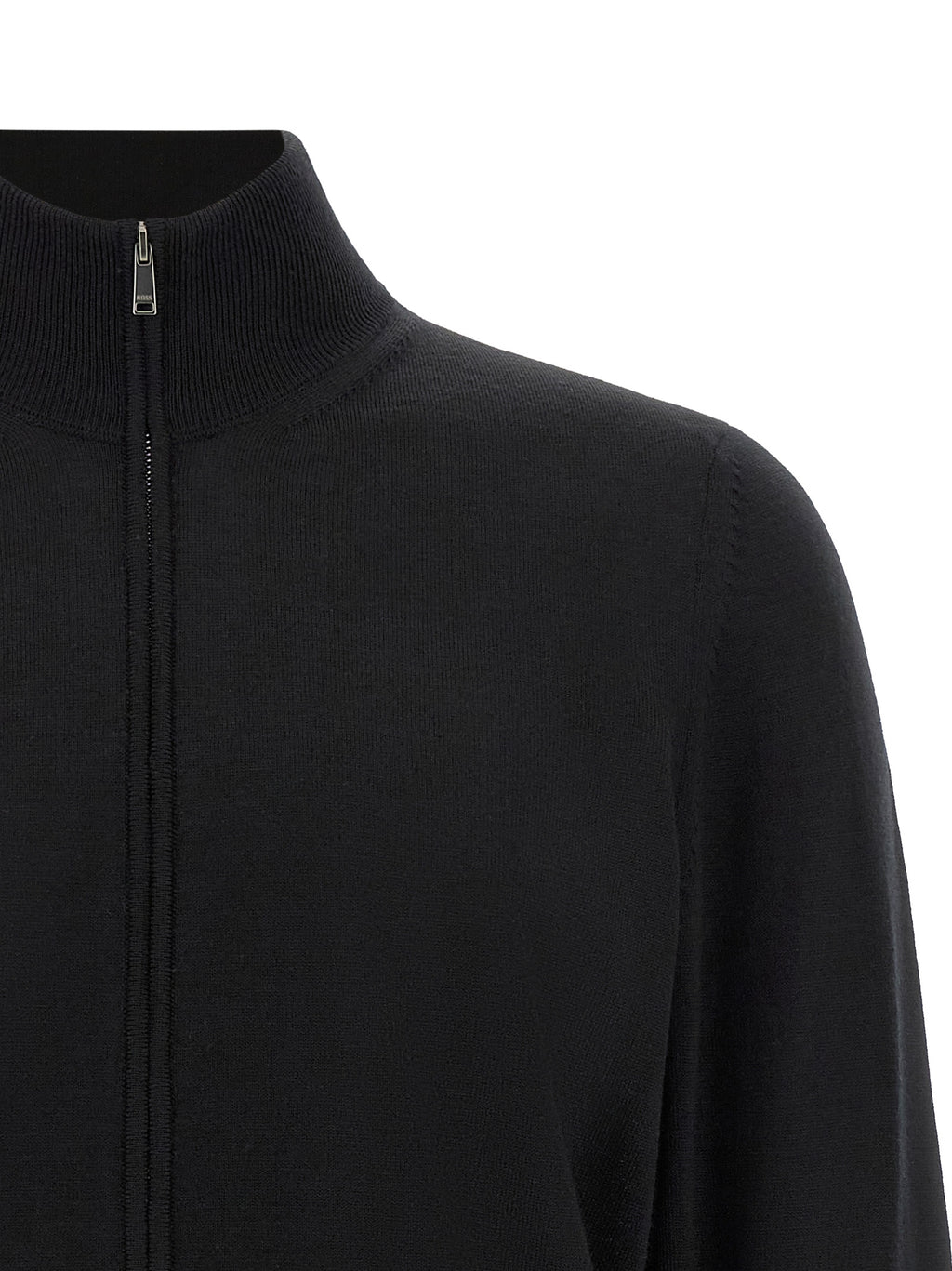 Hugo Boss Schwarzer Cardigan aus Schurwolle