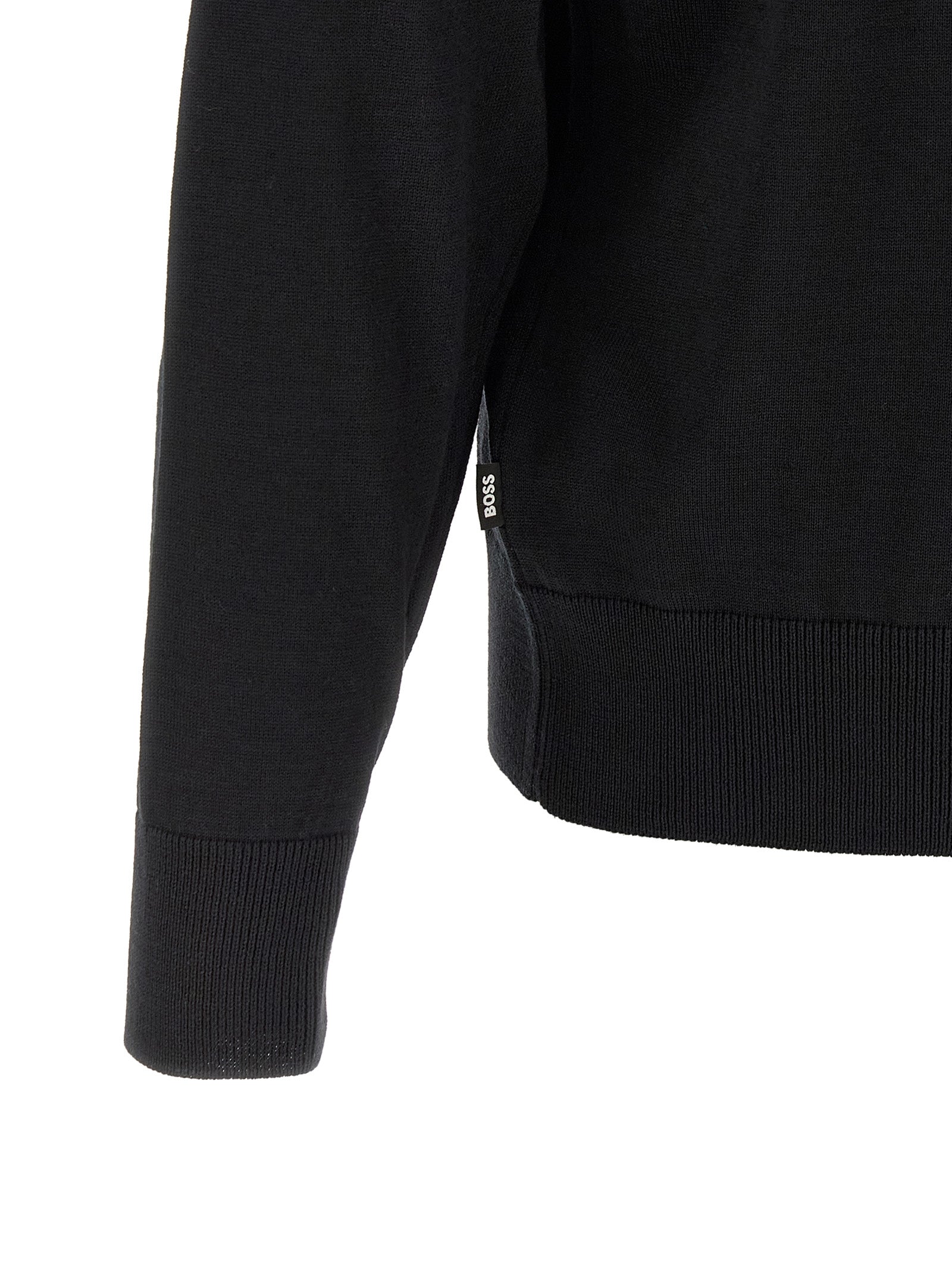 Hugo Boss Schwarzer Cardigan aus Schurwolle