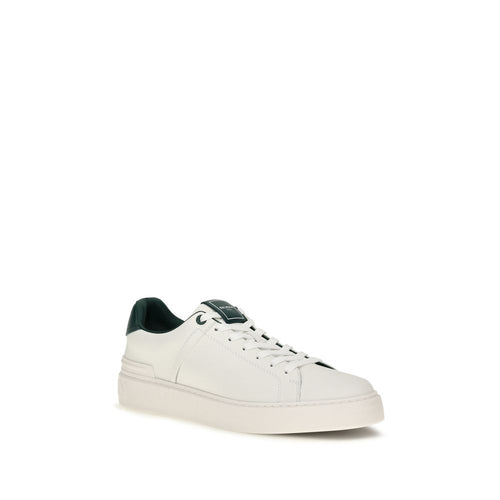 Balmain Weiße Bos Taurus Kalbsleder Athletic Sneaker