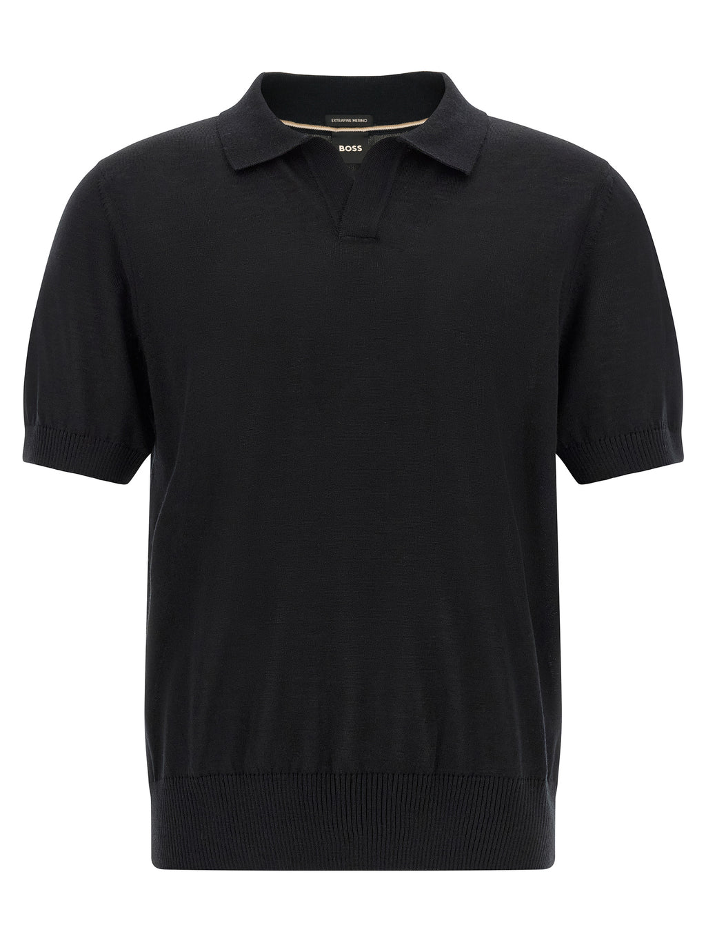 Hugo Boss Schwarzes Poloshirt aus reiner Schurwolle