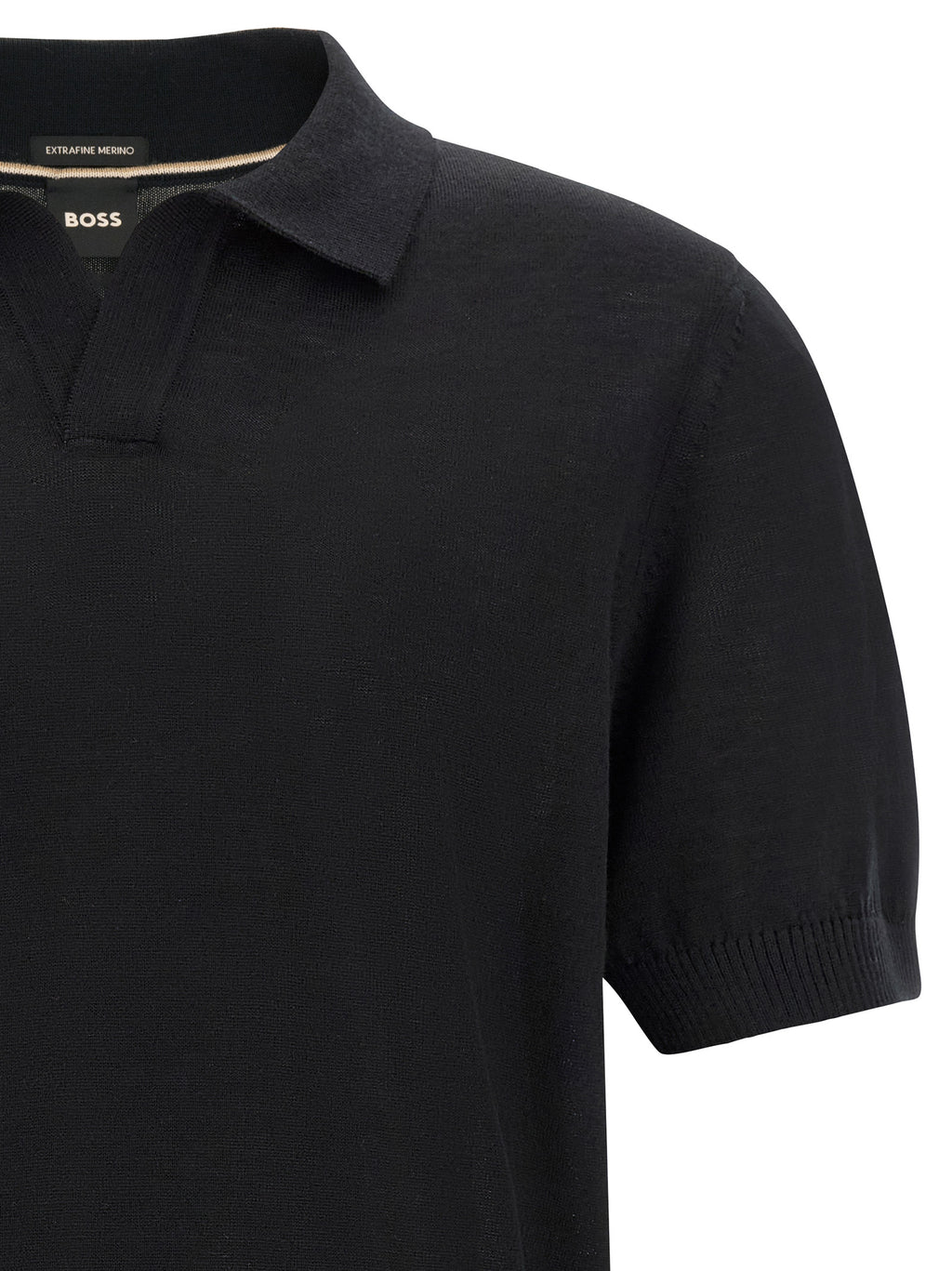 Hugo Boss Schwarzes Poloshirt aus reiner Schurwolle