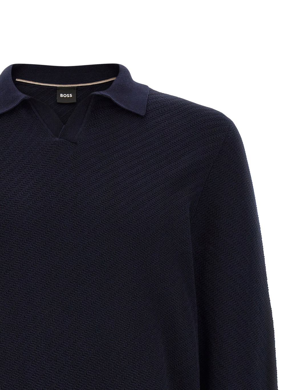 Hugo Boss Blaues Baumwoll-Polohemd
