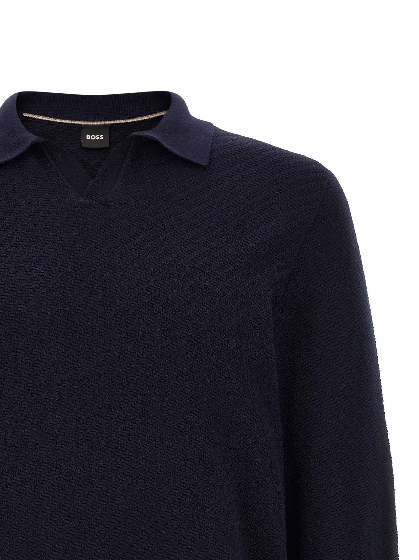 Hugo Boss Blaues Baumwoll-Polohemd