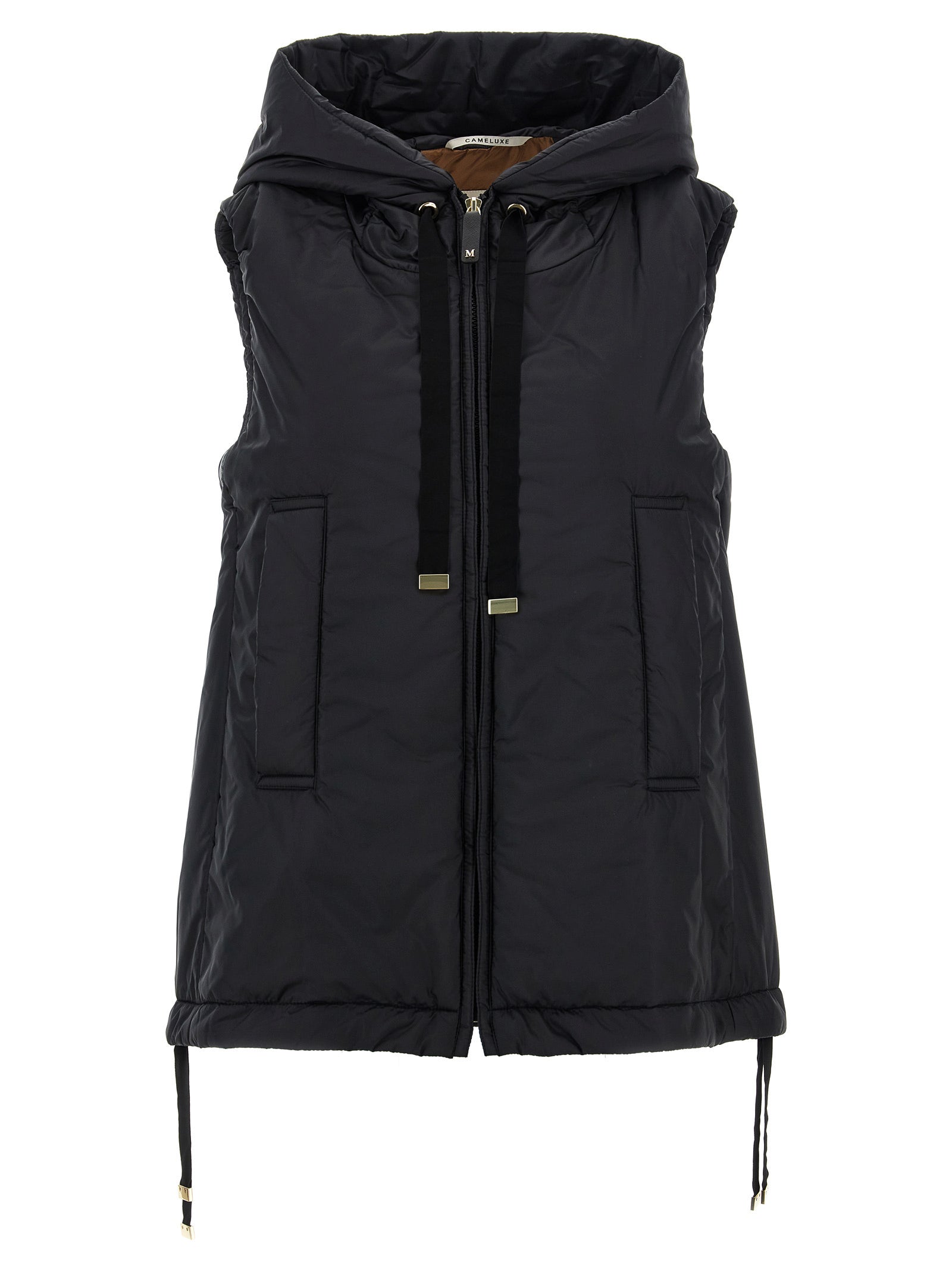 Max Mara Schwarze ärmellose Jacke aus Polyester