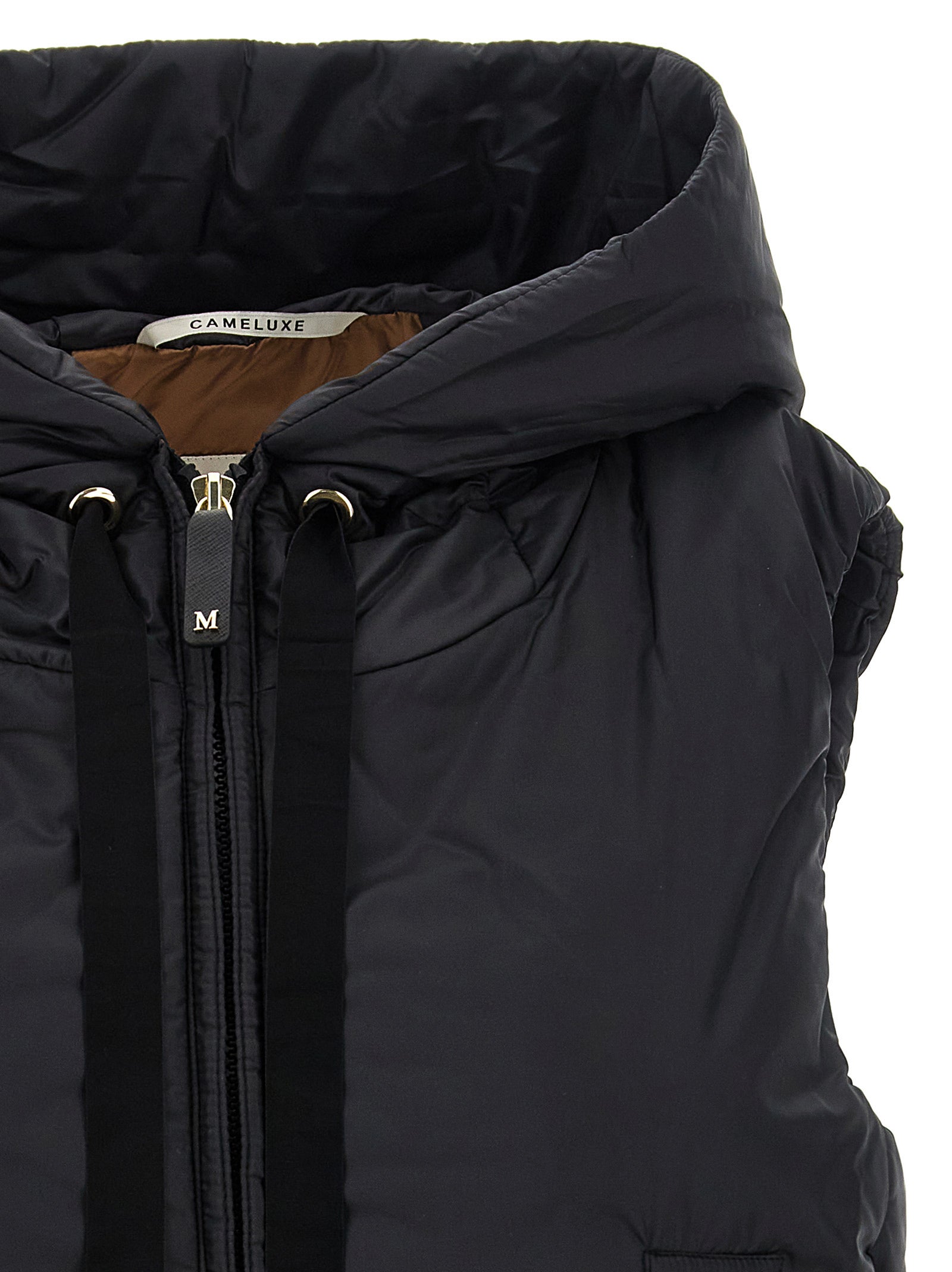 Max Mara Schwarze ärmellose Jacke aus Polyester