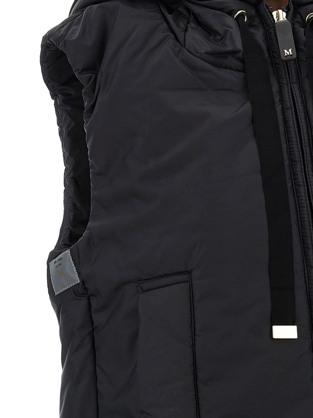 Max Mara Schwarze ärmellose Jacke aus Polyester