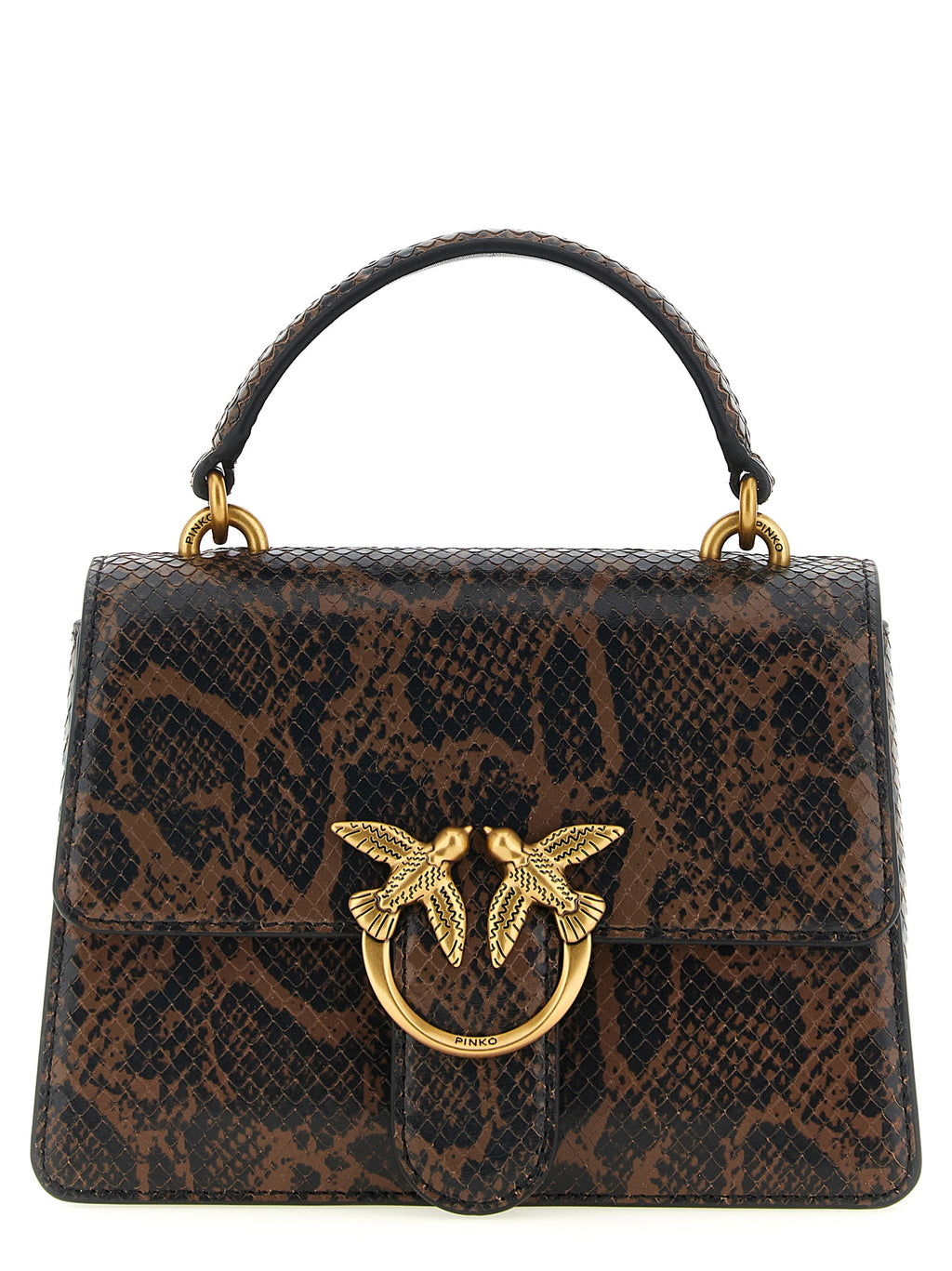 PINKO Braune Kalbsleder-Handtasche