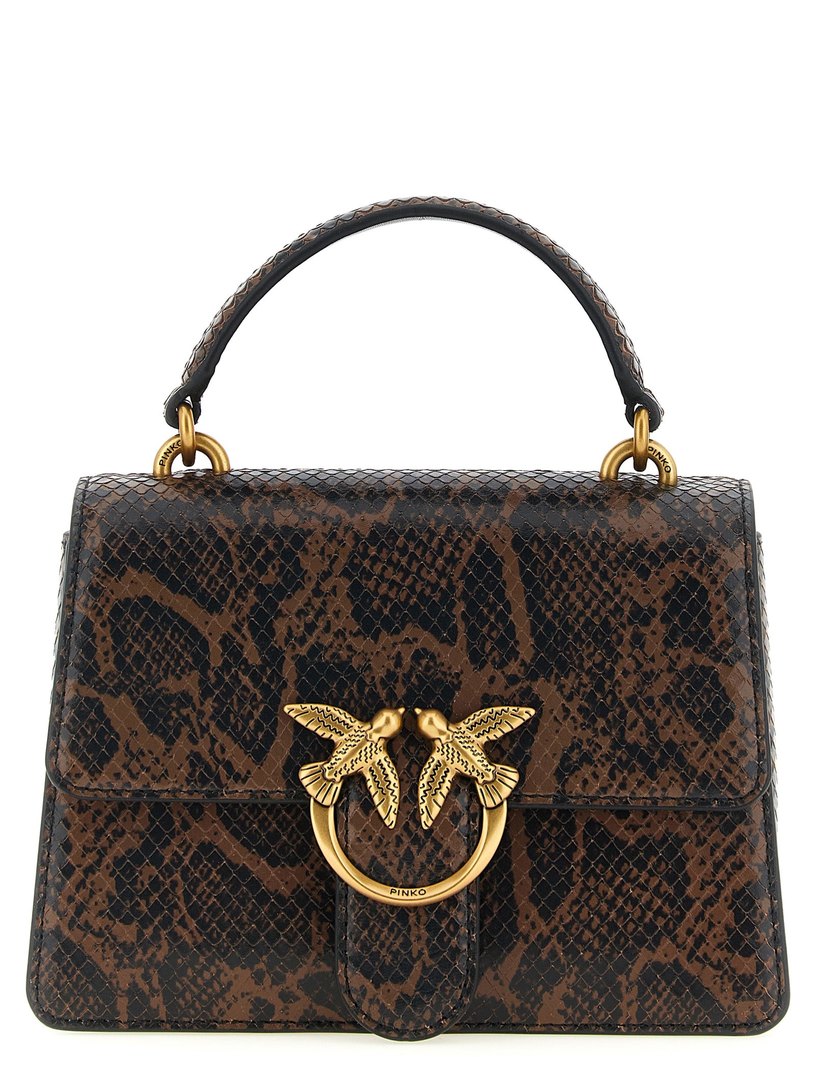 PINKO Braune Kalbsleder-Handtasche