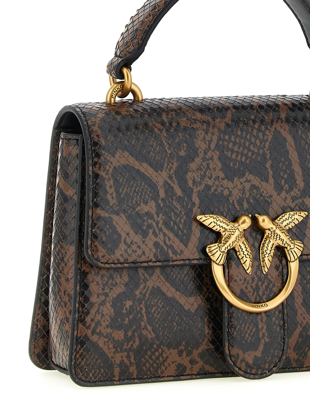 PINKO Braune Kalbsleder-Handtasche