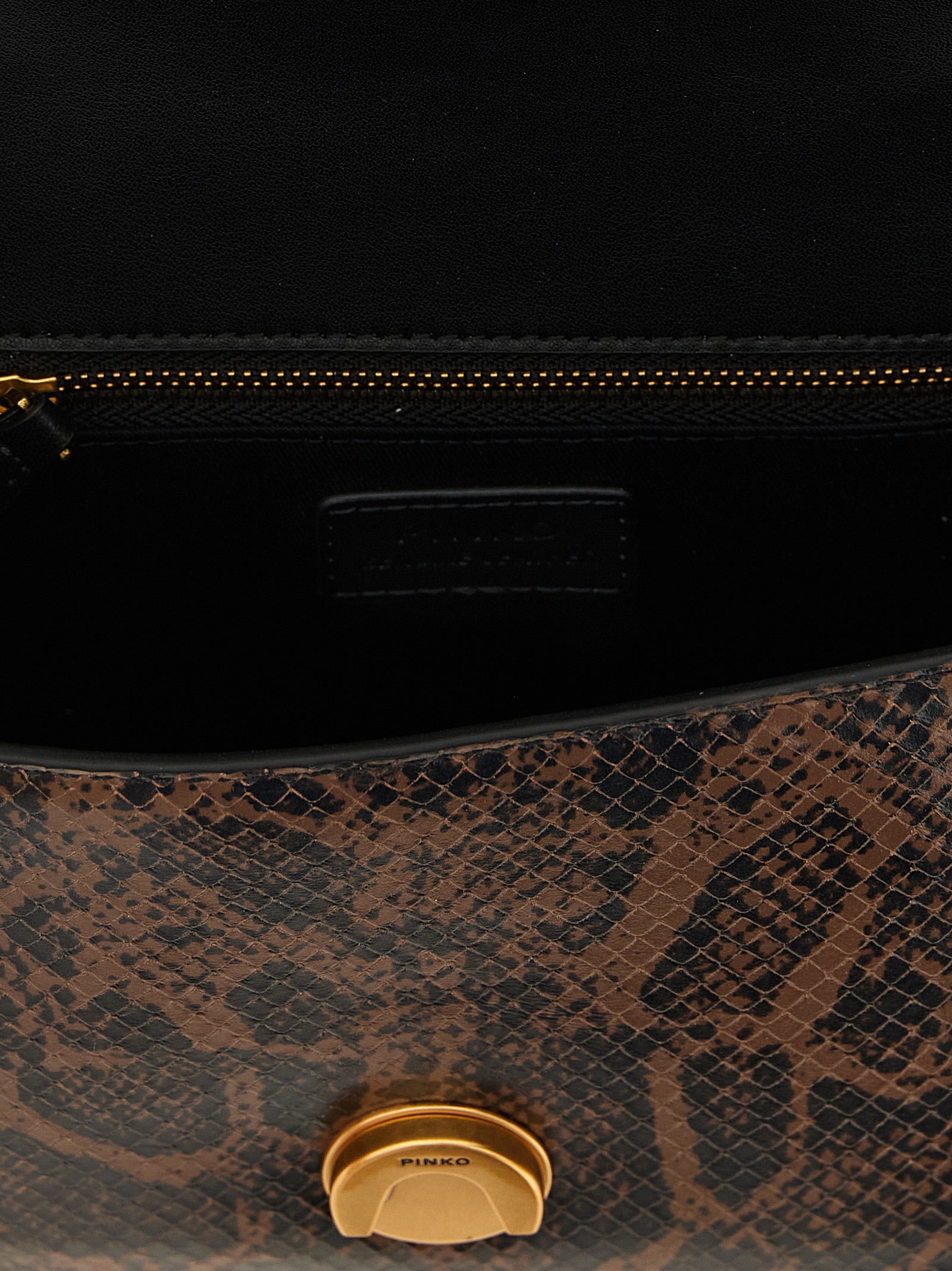 PINKO Braune Kalbsleder-Handtasche