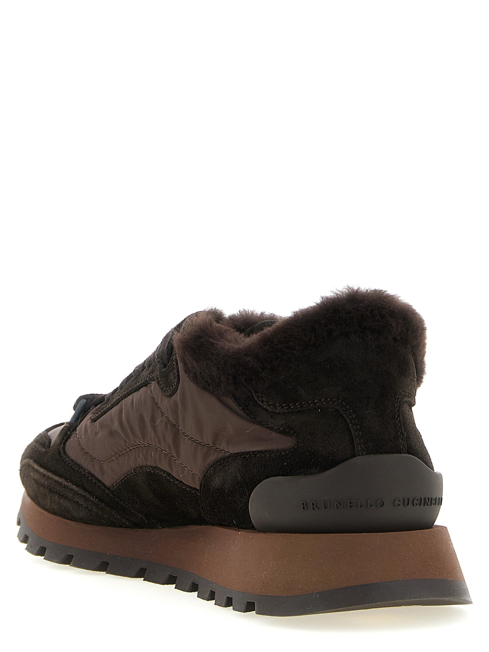 Brunello Cucinelli Schwarze Kalbsleder-Sneaker