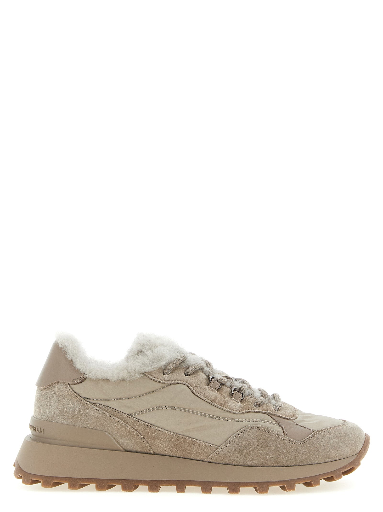 Brunello Cucinelli Beige Kalbsleder Sneaker