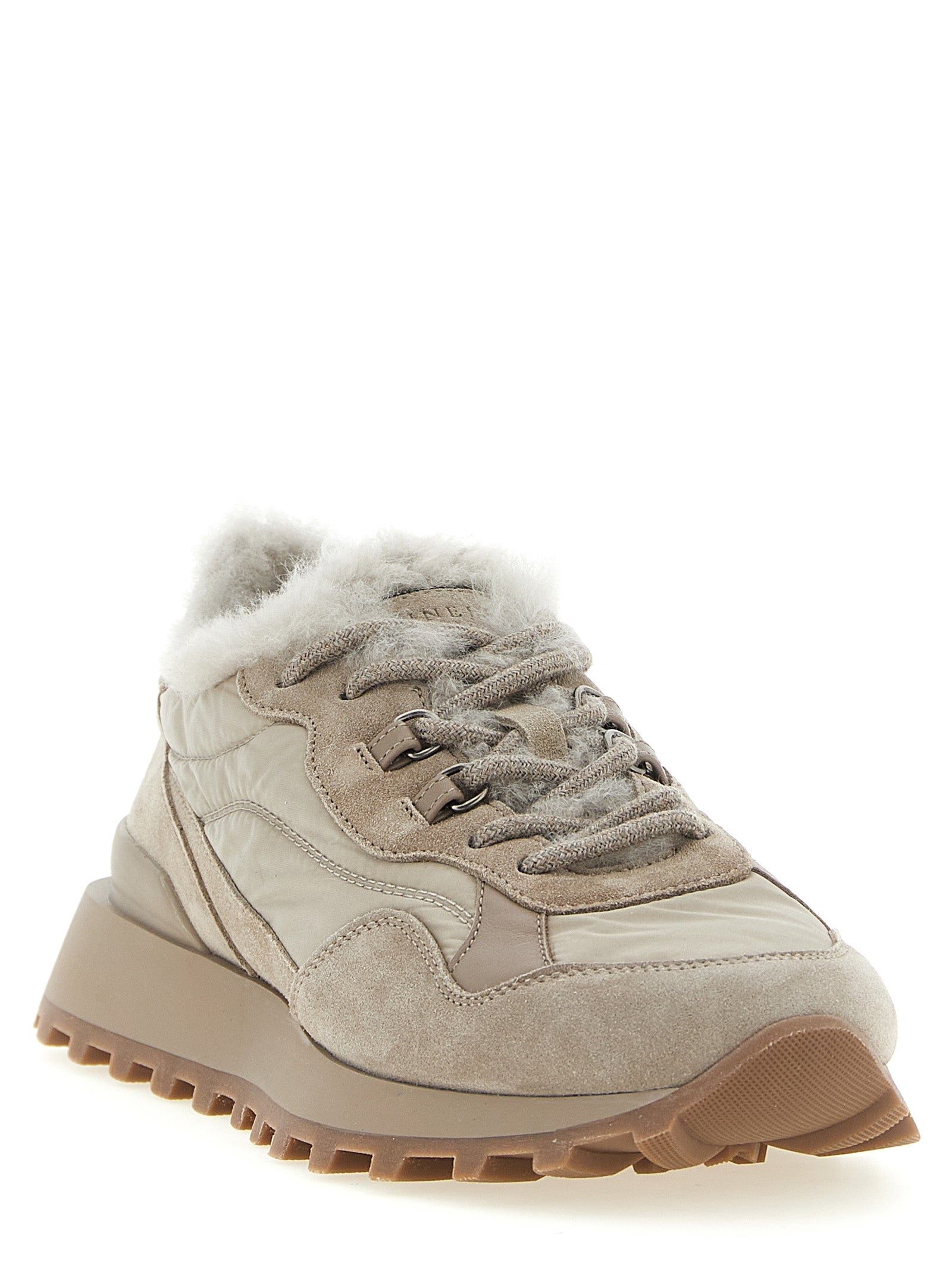 Brunello Cucinelli Beige Kalbsleder Sneaker