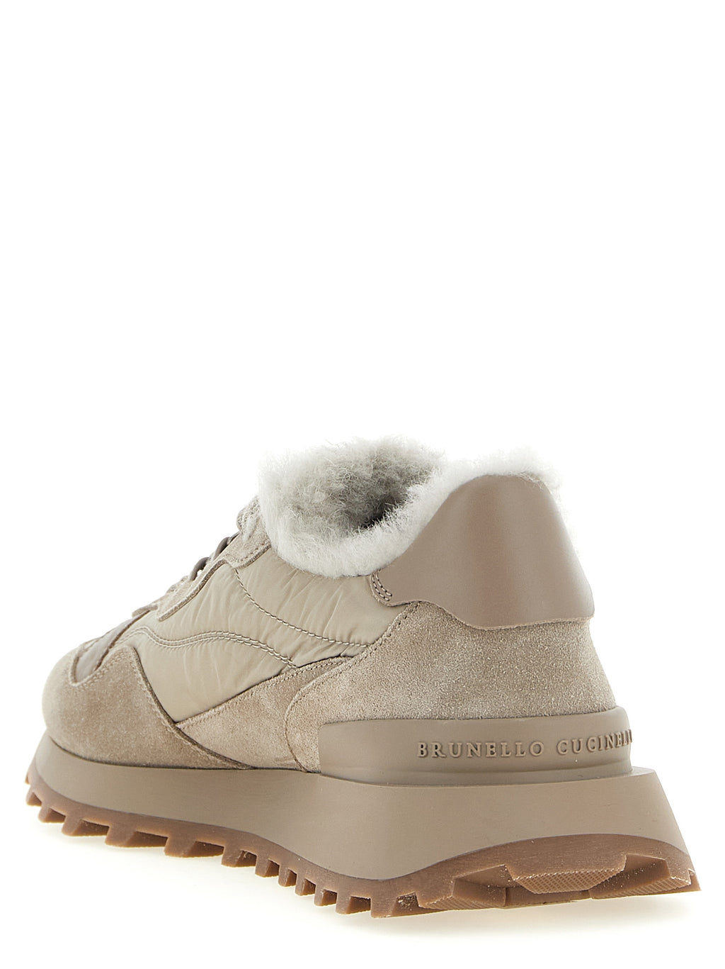 Brunello Cucinelli Beige Kalbsleder Sneaker