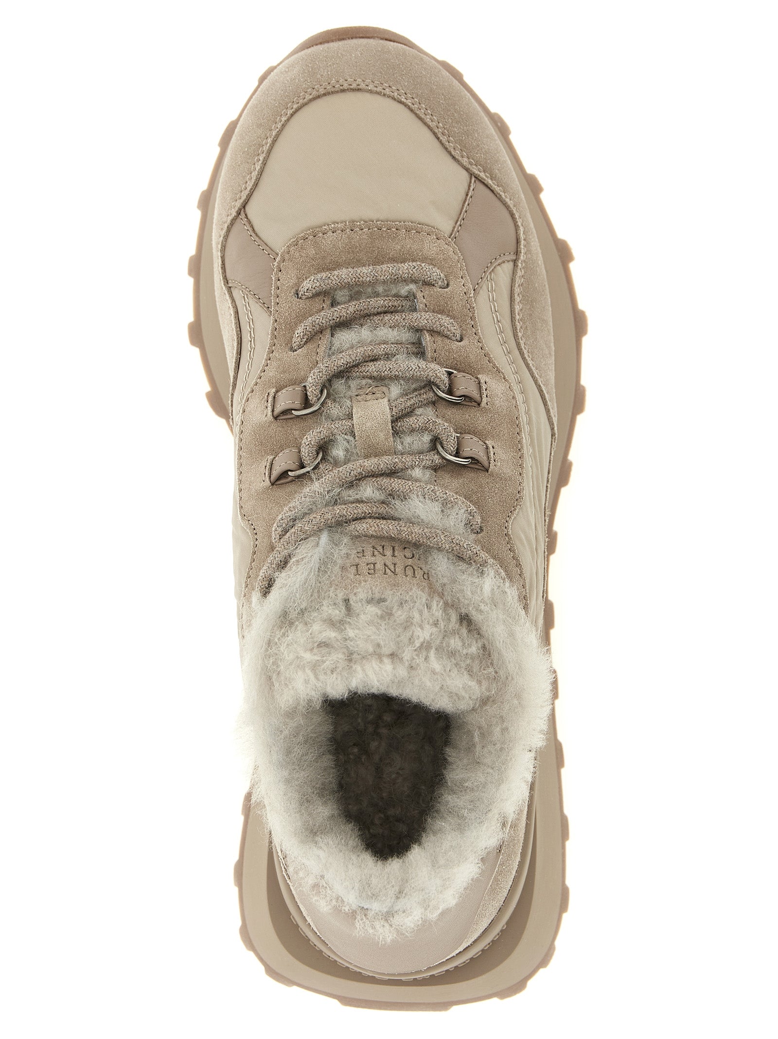 Brunello Cucinelli Beige Kalbsleder Sneaker