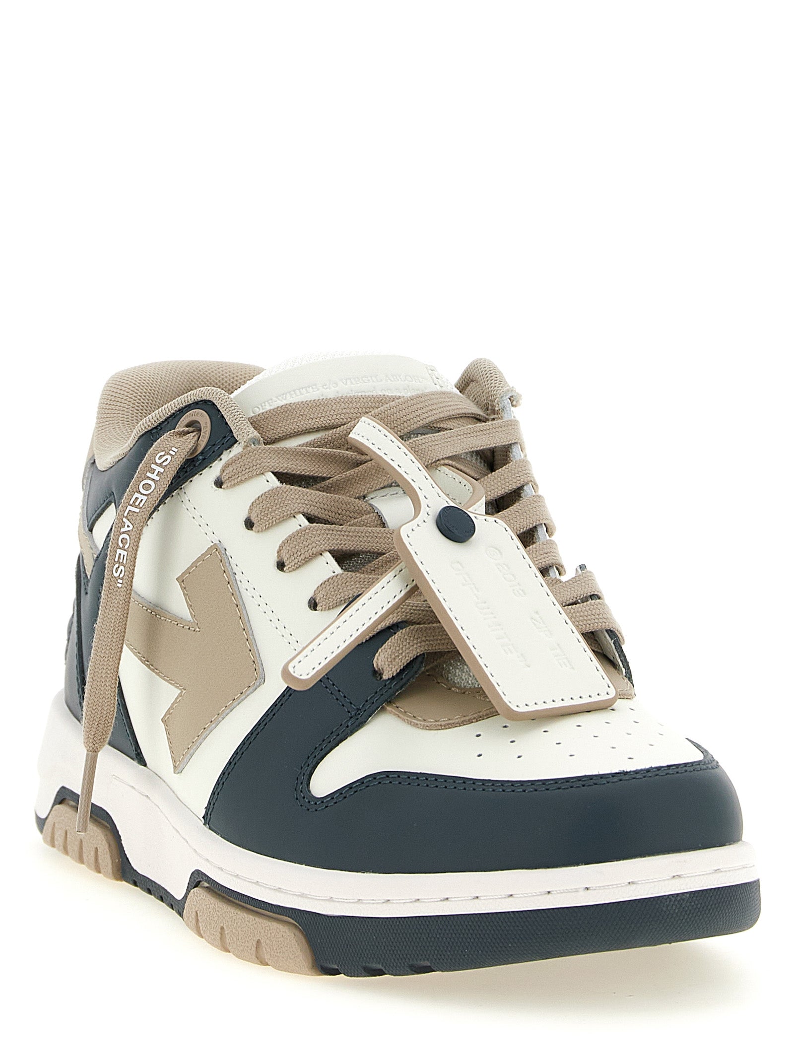 Off-White Mehrfarbige Low-Top-Sneaker aus Rindsleder