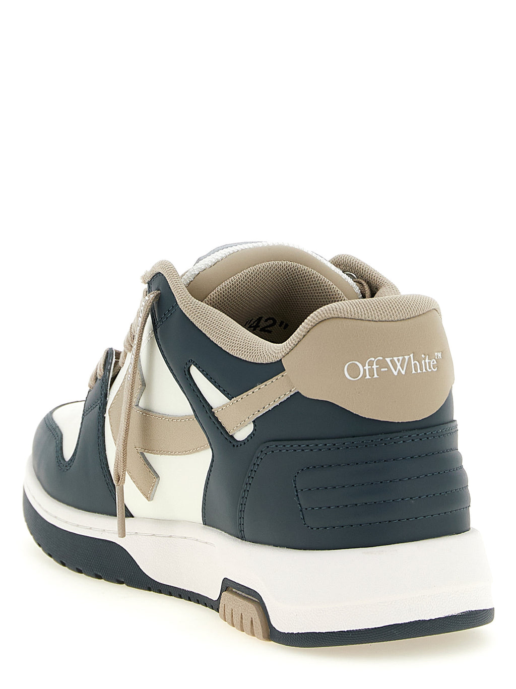 Off-White Mehrfarbige Low-Top-Sneaker aus Rindsleder