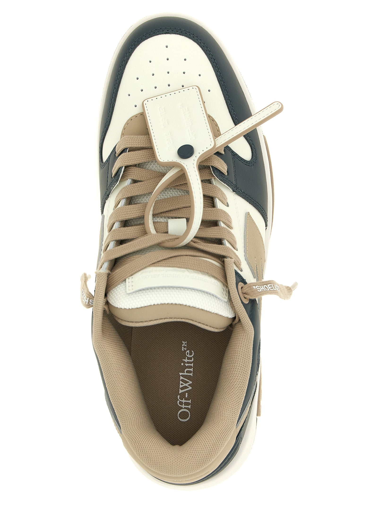Off-White Mehrfarbige Low-Top-Sneaker aus Rindsleder