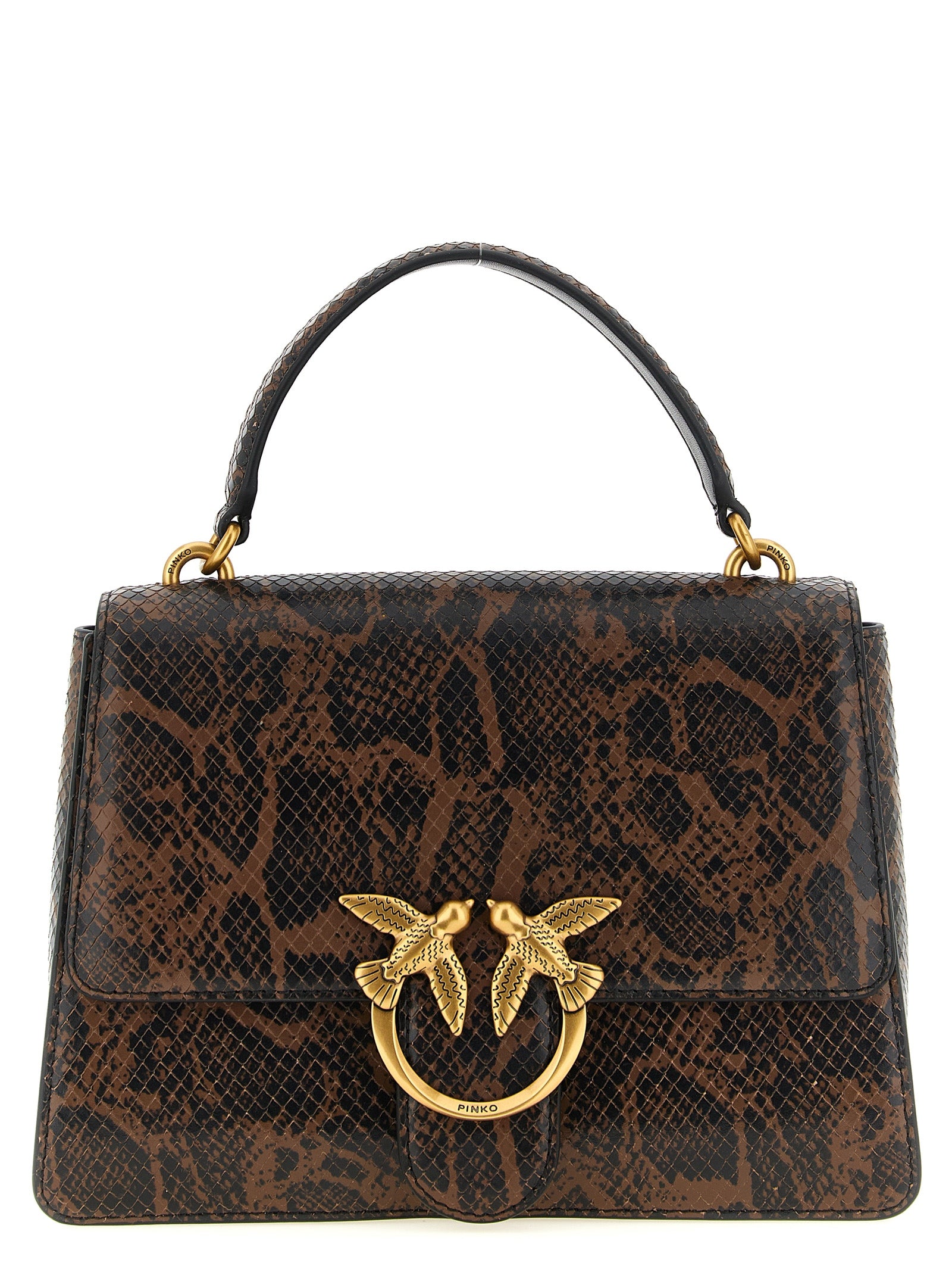 PINKO Braune Kalbsleder-Handtasche