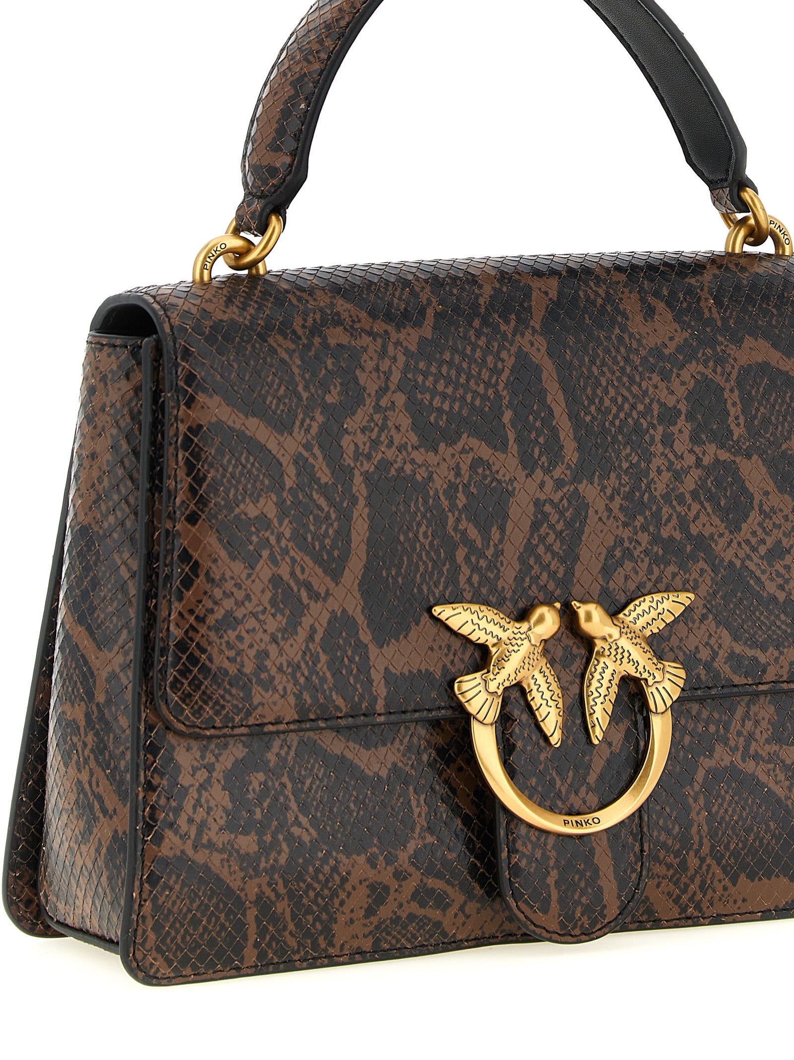 PINKO Braune Kalbsleder-Handtasche
