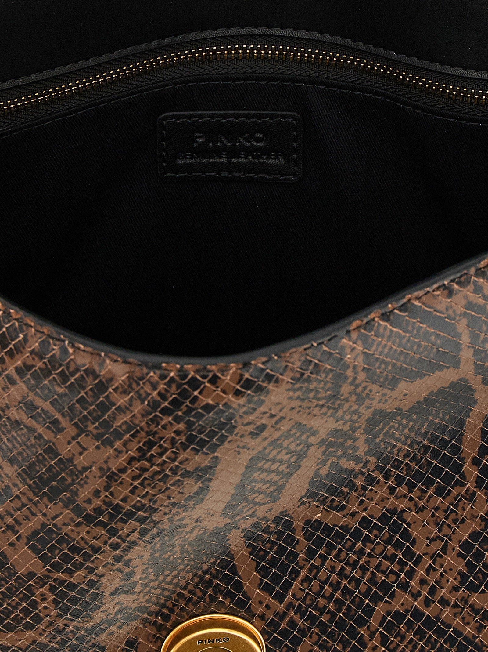 PINKO Braune Kalbsleder-Handtasche