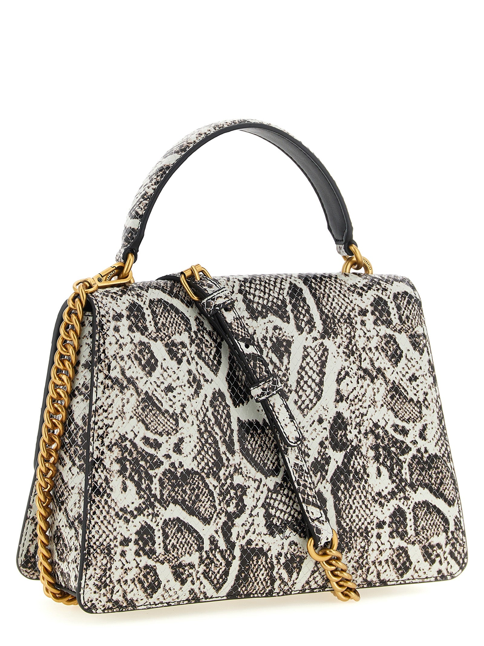 PINKO Graue Kalbsleder-Handtasche