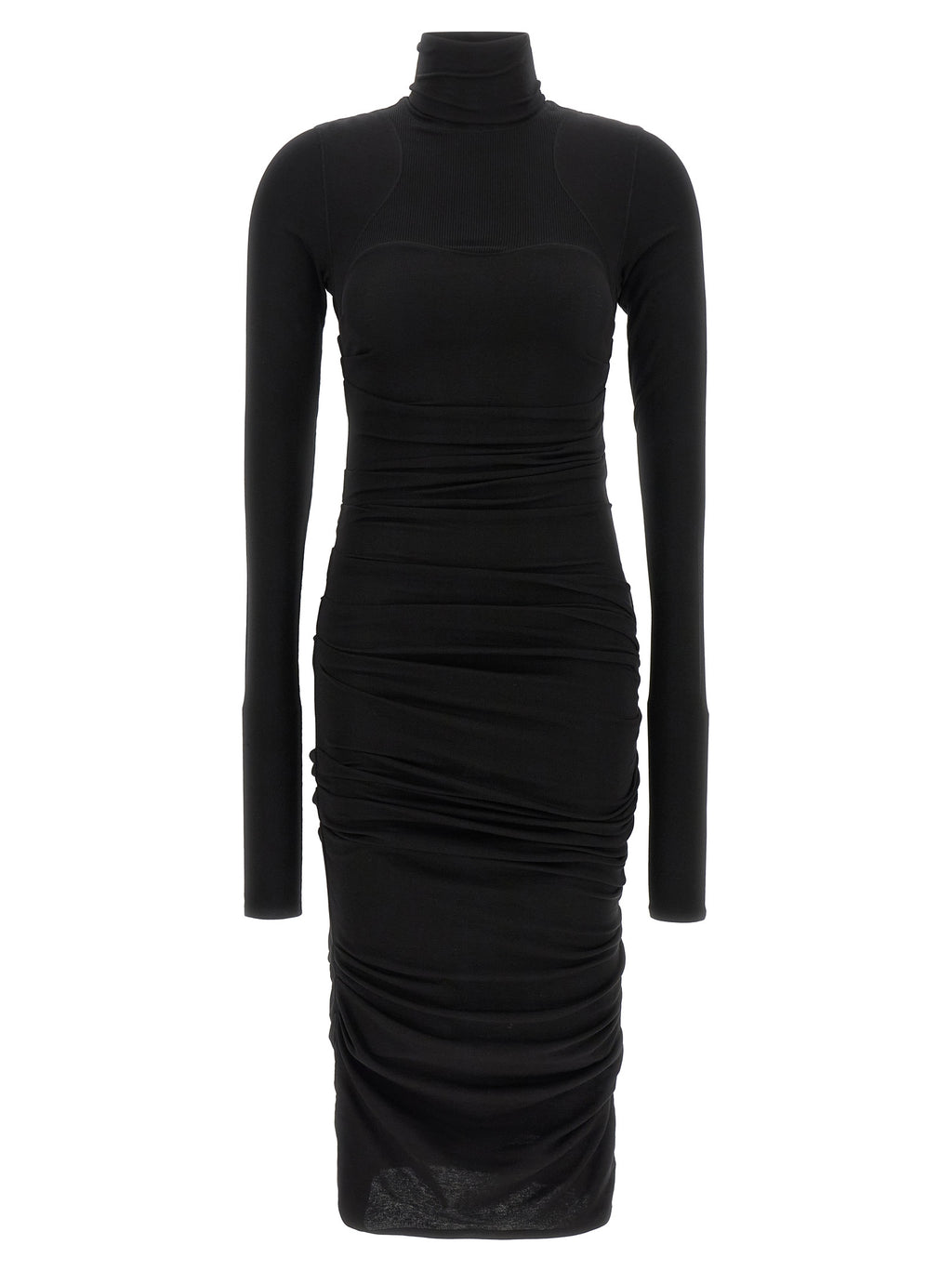 Elisabetta Franchi Schwarzes Lycra Midikleid