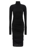 Elisabetta Franchi Schwarzes Lycra Midikleid