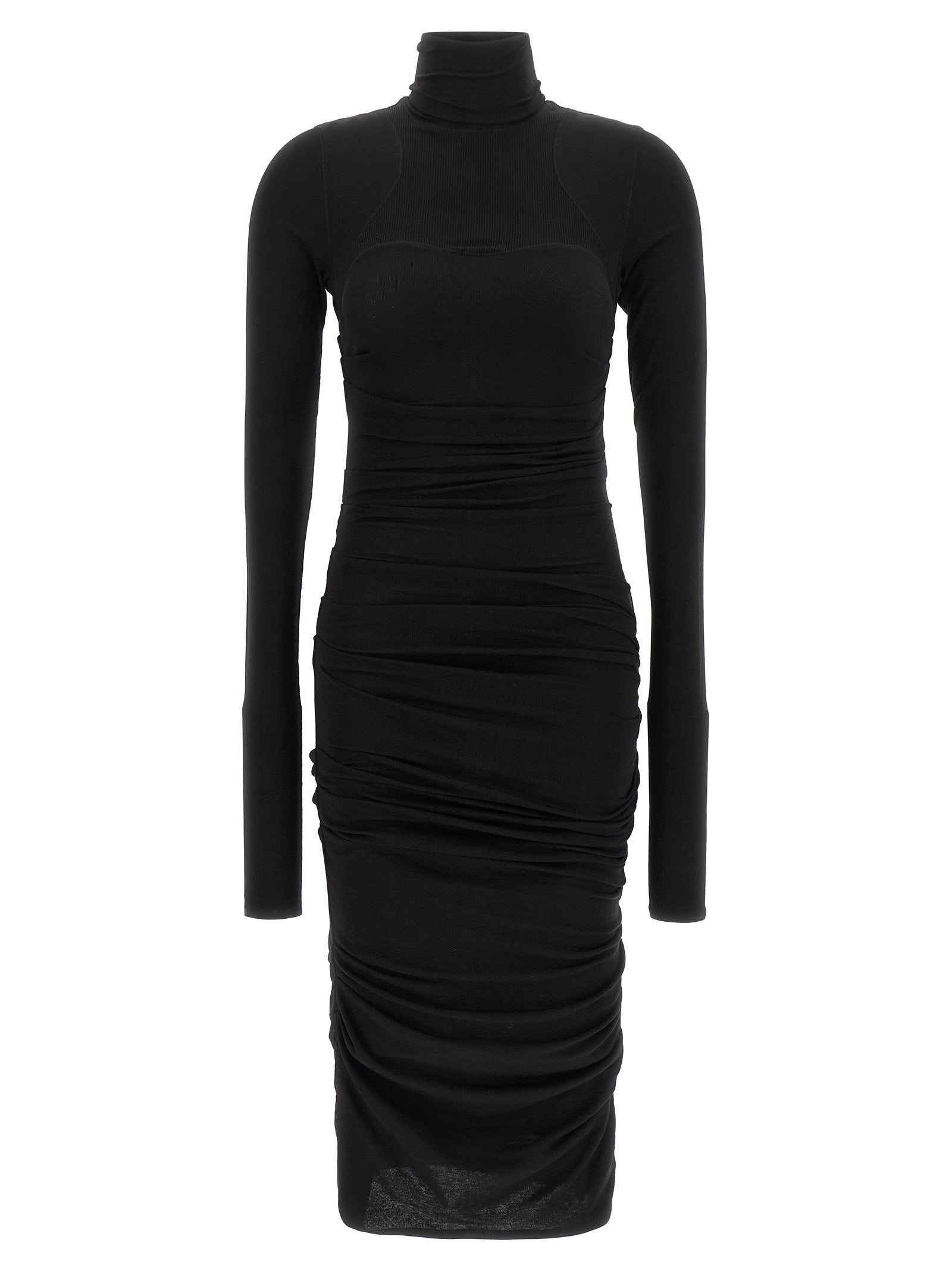 Elisabetta Franchi Schwarzes Lycra Midikleid