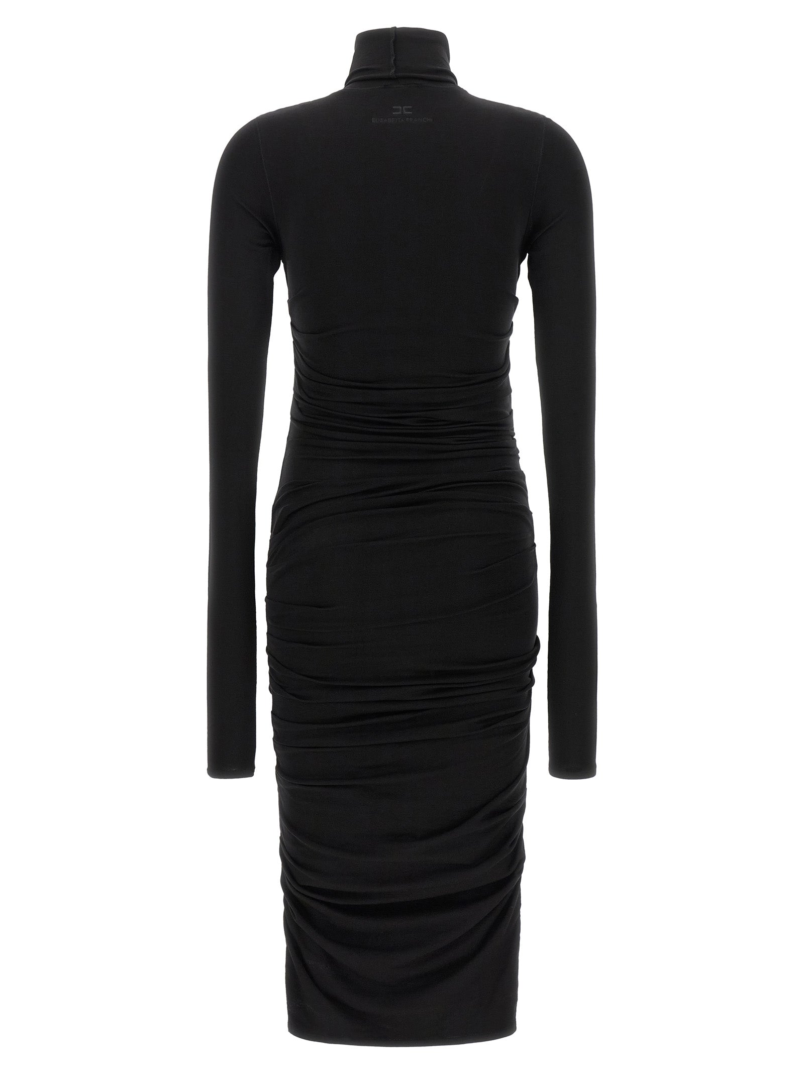 Elisabetta Franchi Schwarzes Lycra Midikleid