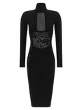 Elisabetta Franchi Schwarzes Midikleid aus Viskose