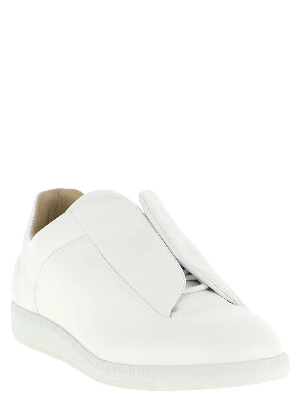 Maison Margiela Weiße Kalbsleder Low-Top-Sneaker