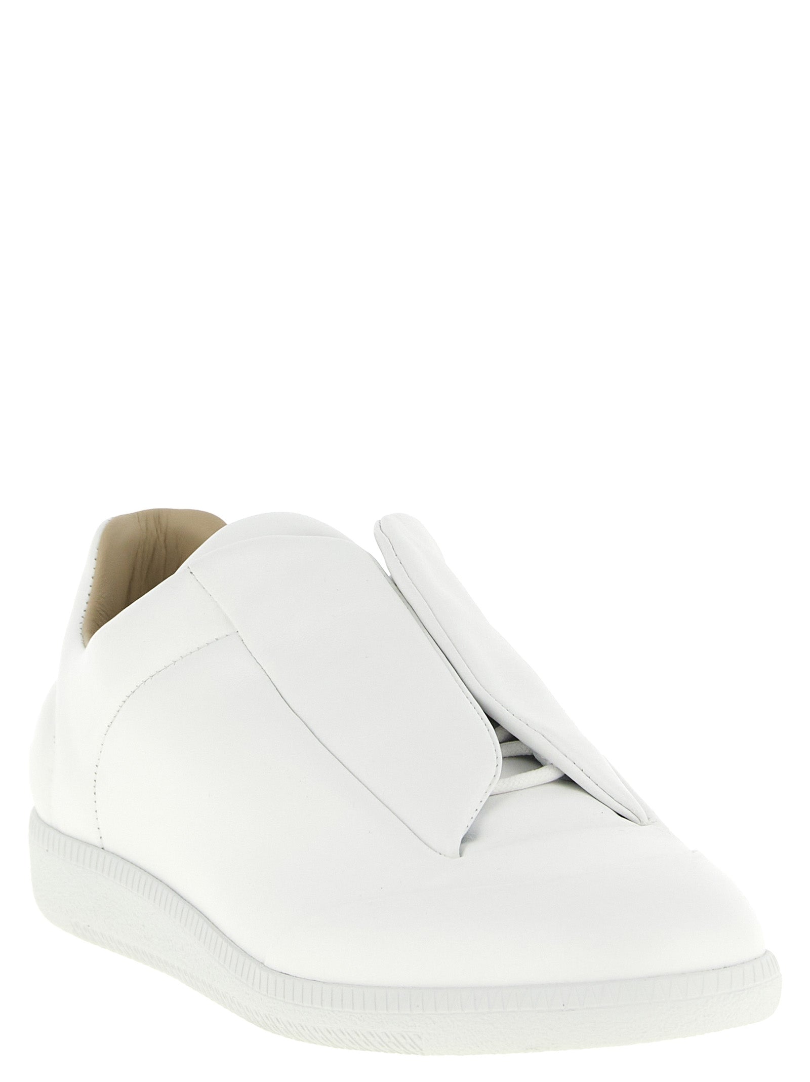 Maison Margiela Weiße Kalbsleder Low-Top-Sneaker