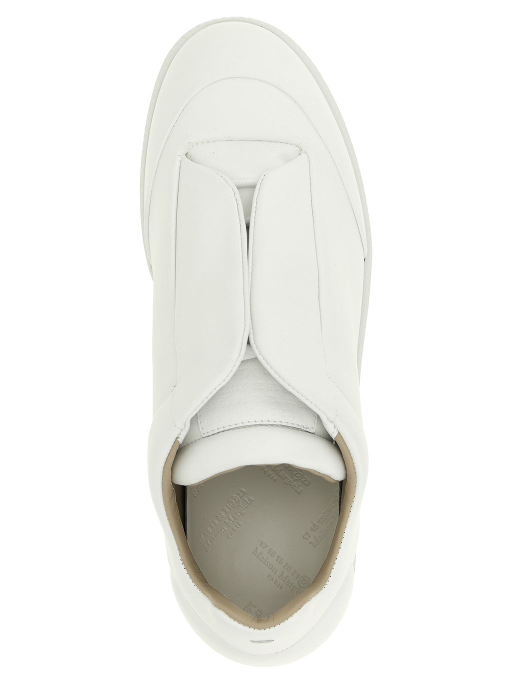 Maison Margiela Weiße Kalbsleder Low-Top-Sneaker