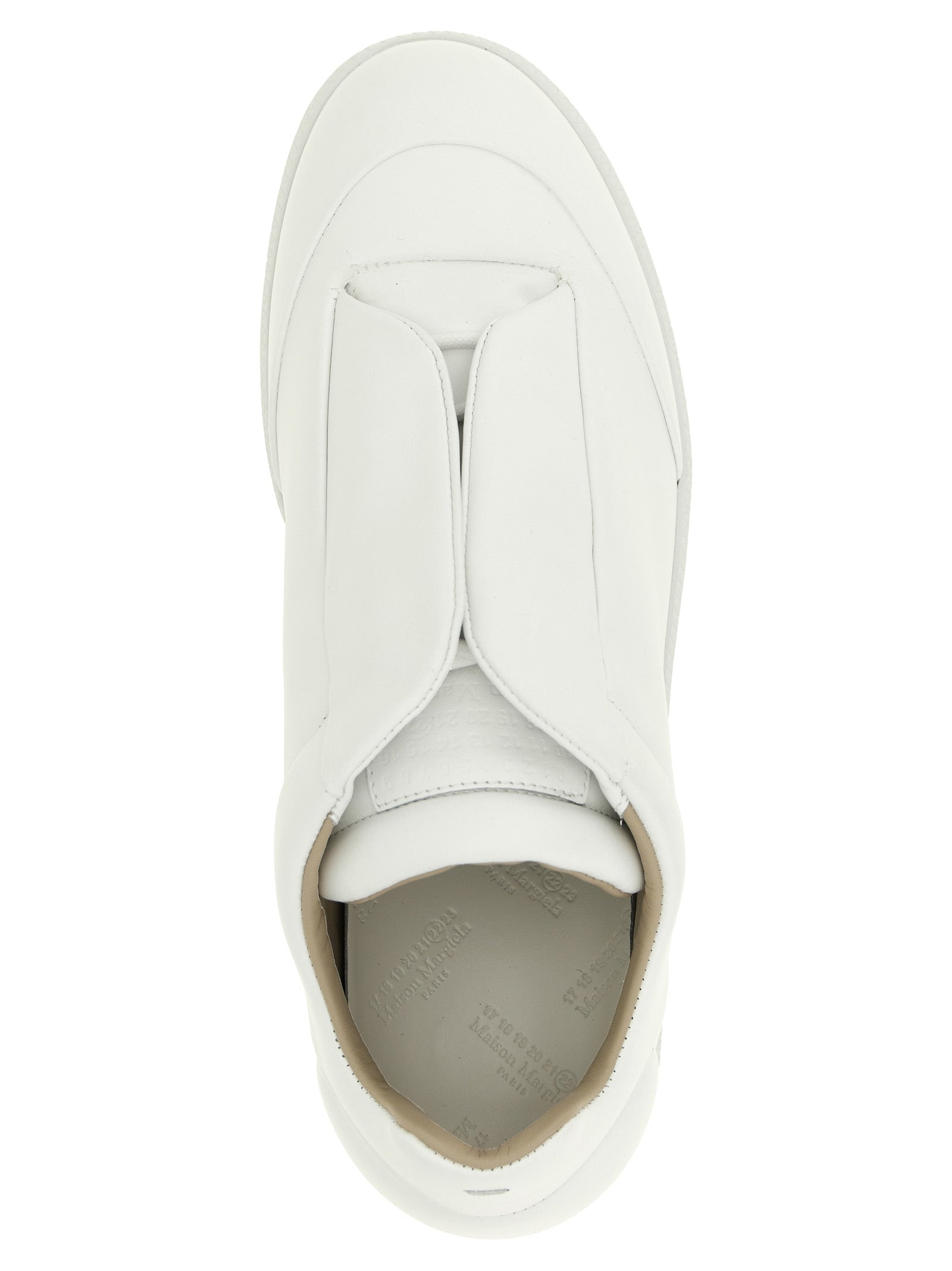 Maison Margiela Weiße Kalbsleder Low-Top-Sneaker