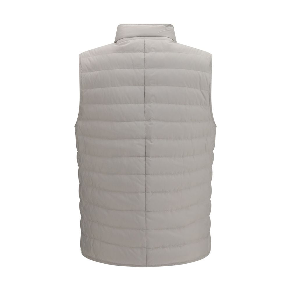 Brunello Cucinelli Weiße ärmellose Polyester-Jacke