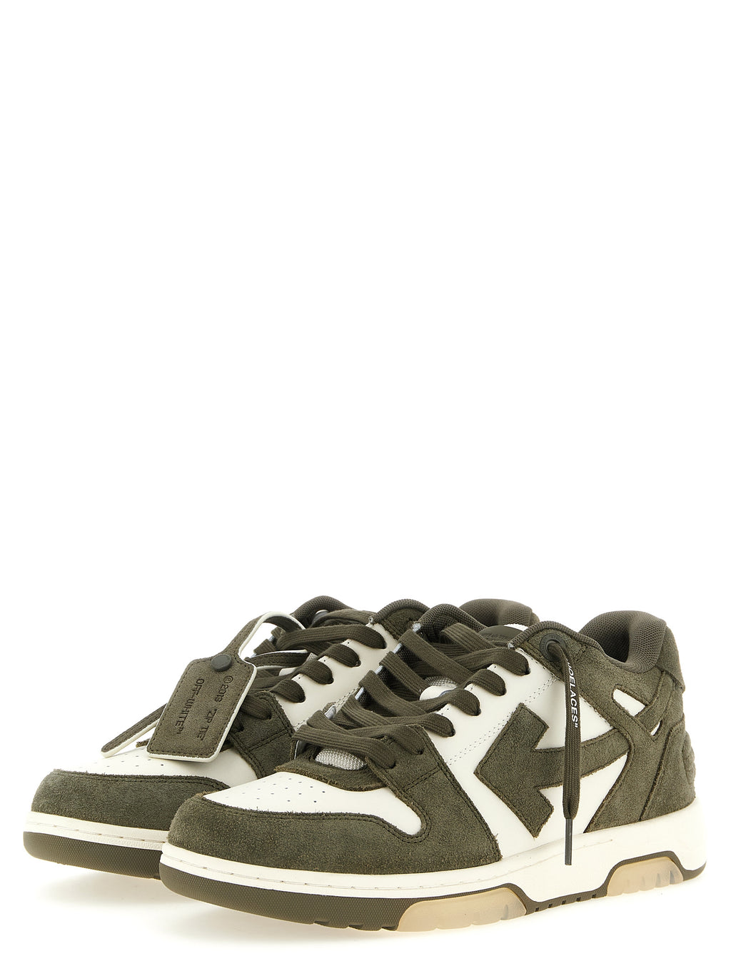 Off-White Zweifarbige Leder-Sneaker im Athletic-Stil