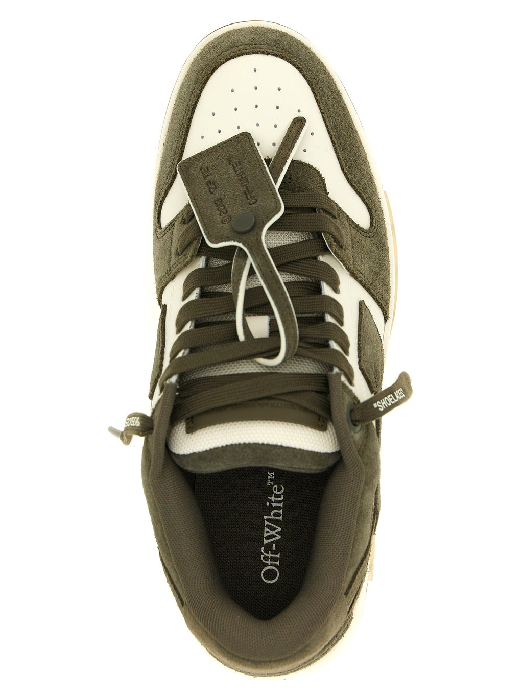 Off-White Zweifarbige Leder-Sneaker im Athletic-Stil