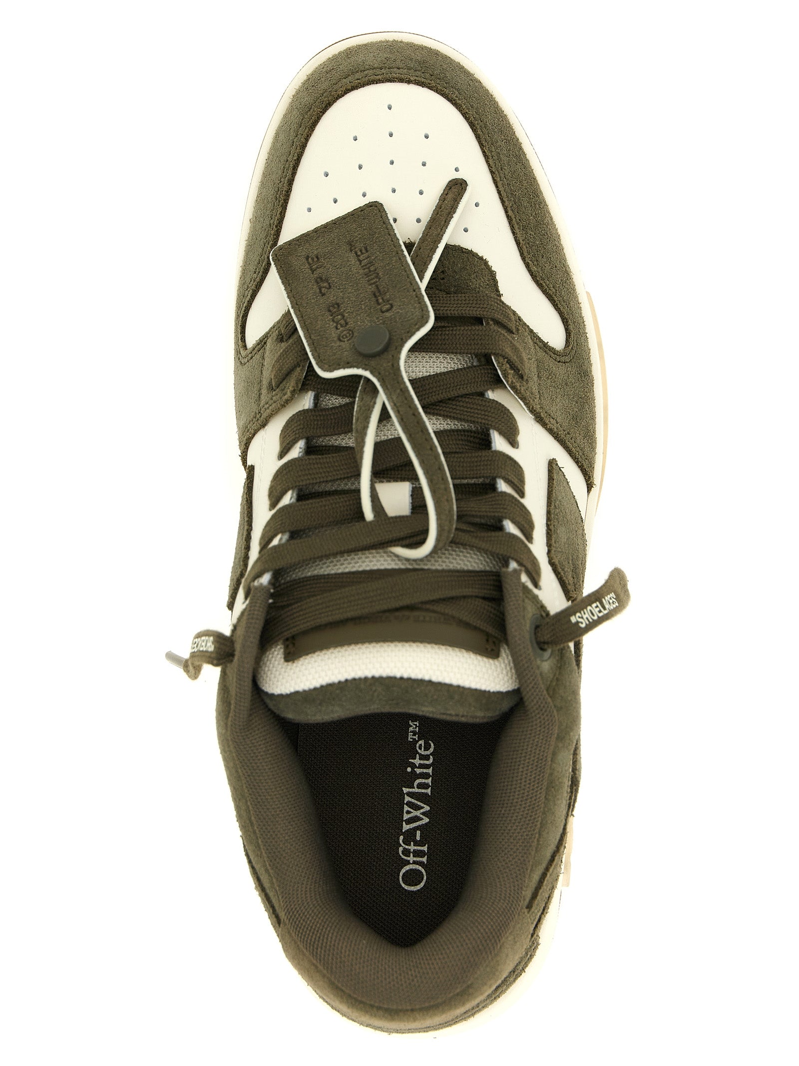 Off-White Zweifarbige Leder-Sneaker im Athletic-Stil