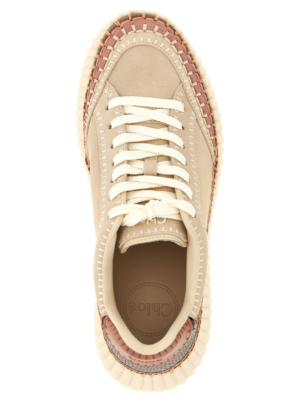 Chloé Beige Polyester Keilabsatz-Sandalen