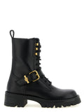 Versace Schwarze Schnürstiefel aus Kalbsleder