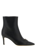 Twinset Schwarze Leder-Stiefeletten