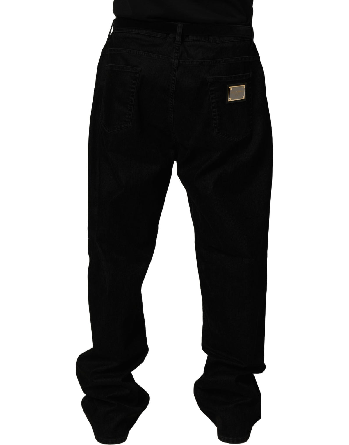 Dolce & Gabbana Schwarze Relaxed Wide Leg Herren Jeans aus Baumwolle